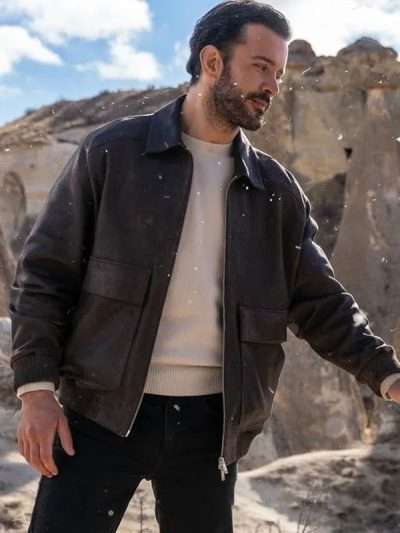 Reminder S01 Baris Arduç Brown Bomber Leather Jacket
