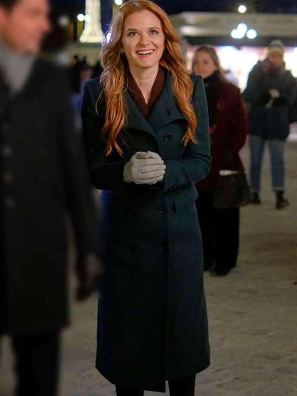Sarah Drew Christmas in Vienna Green Coat