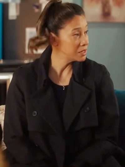 Sarah Truong Hudson and Rex Black Trench Coat