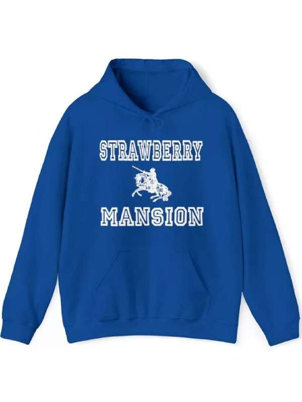 Unisex Strawberry Mansion Blue Pullover Hoodie