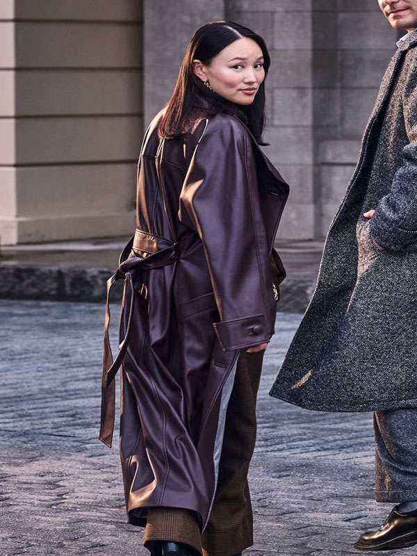 Bridgerton S04 Sophie Baek Leather Trench Coat