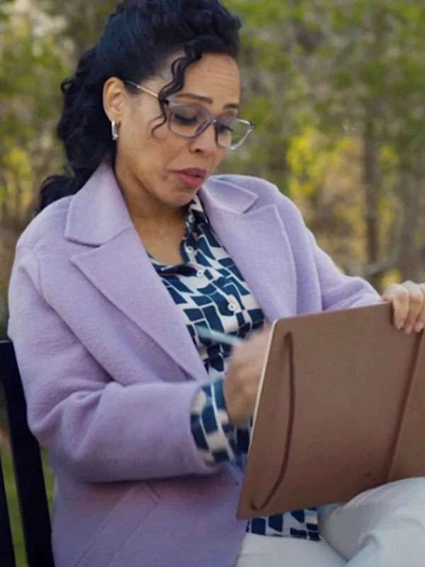 TV Series Doc Amirah Vann Purple Wool Coat