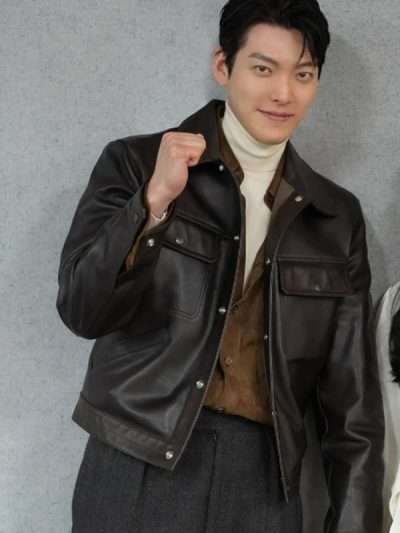 Genie, Make a Wish Kim Woo-bin Black Leather Jacket