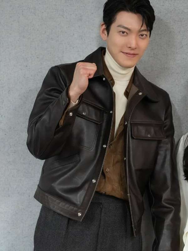 Genie, Make a Wish Kim Woo-bin Black Leather Jacket