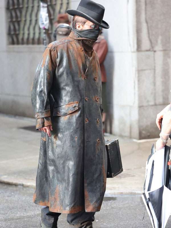 The Bride 2025 Christian Bale Black Leather Trench Coat