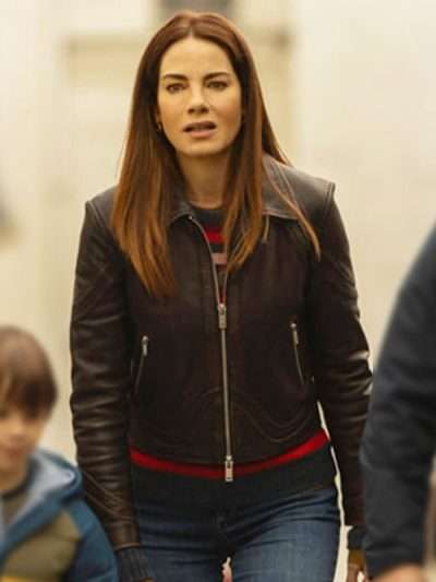 The Family Plan II 2025 Michelle Monaghan Brown Leather Jacket