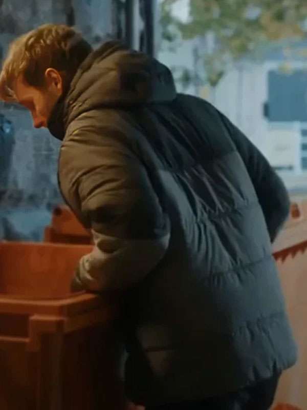 The Guest 2025 Sion Daniel Young Grey and Black Puffer Hooded Jacket