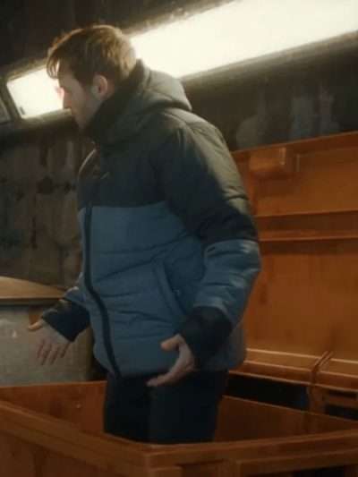 The Guest S01 Sion Daniel Young Grey and Black Puffer Jacket