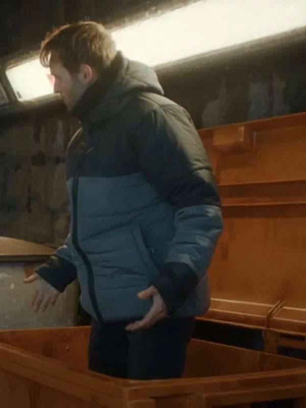 The Guest S01 Sion Daniel Young Grey and Black Puffer Jacket