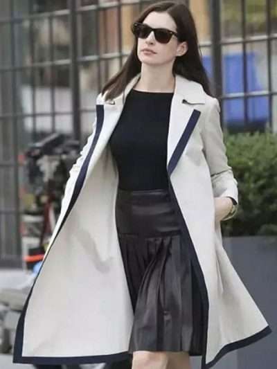 The Intern Anne Hathaway Off White Cotton Trench Coat