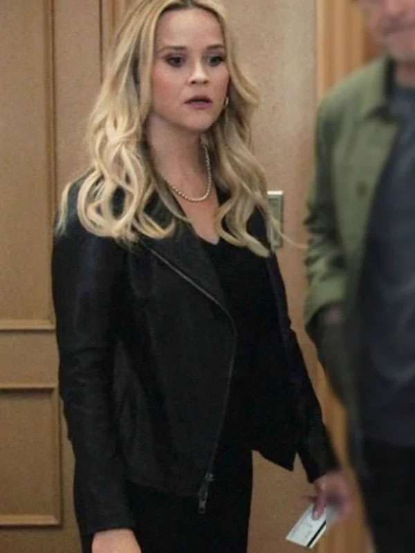 The Morning Show S04 Bradley Jackson Black Biker Leather Jacket