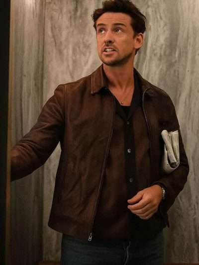 Boyd Holbrook The Morning Show Brown Leather Jacket