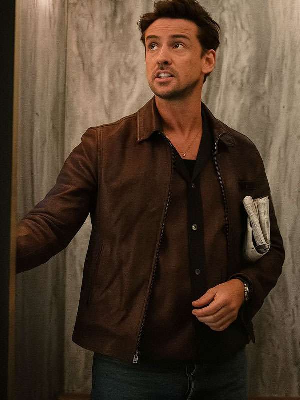 Boyd Holbrook The Morning Show Brown Leather Jacket