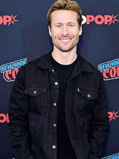 Glen Powell The Running Man 2025 Black Denim Jacket