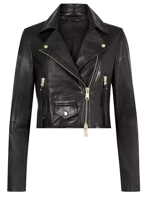 The Young and the Restless Audra Charles Black Cropped Leather Jacket