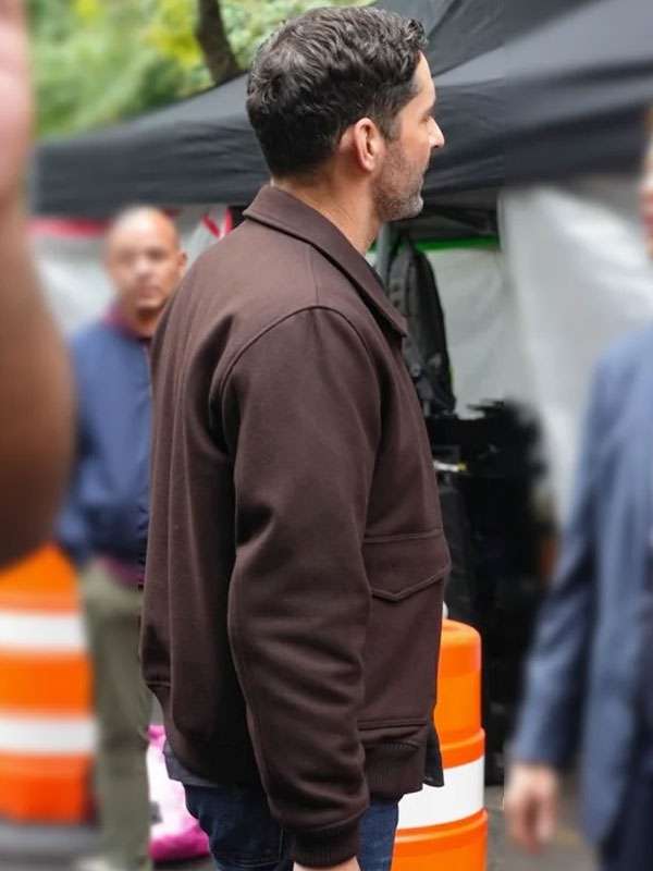 Tom Ellis CIA 2026 Brown Wool Bomber Jacket