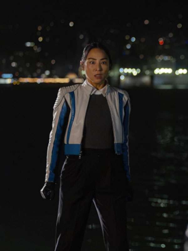Tron Ares 2025 Greta Lee Leather Jacket