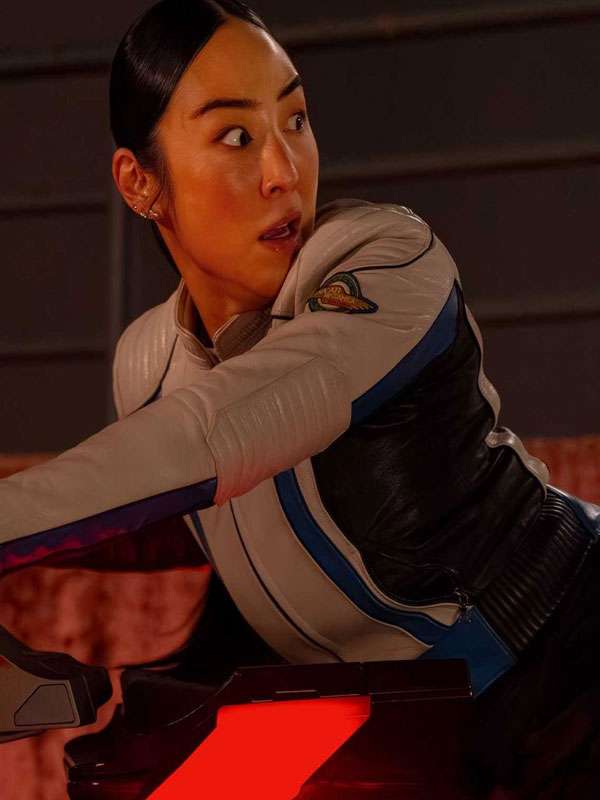 Tron Ares 2025 Greta Lee Biker Leather Jacket