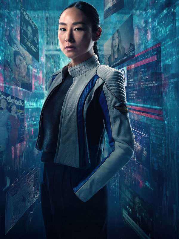 Tron Ares 2025 Greta Lee Moto Leather Jacket