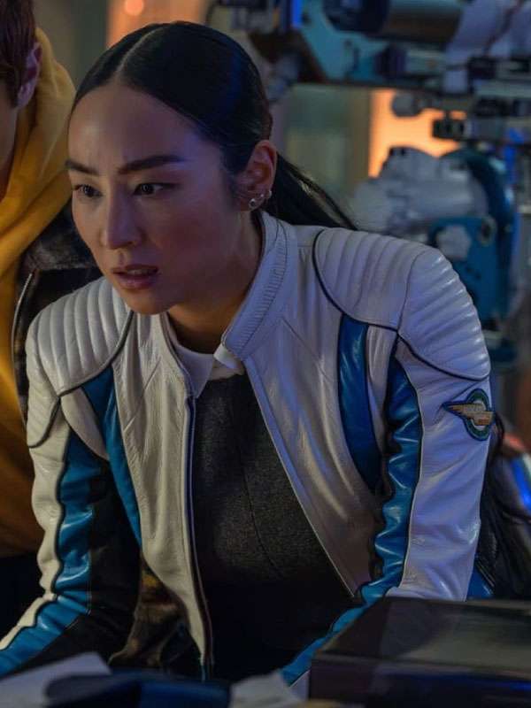 Tron Ares Greta Lee Racer Leather Jacket