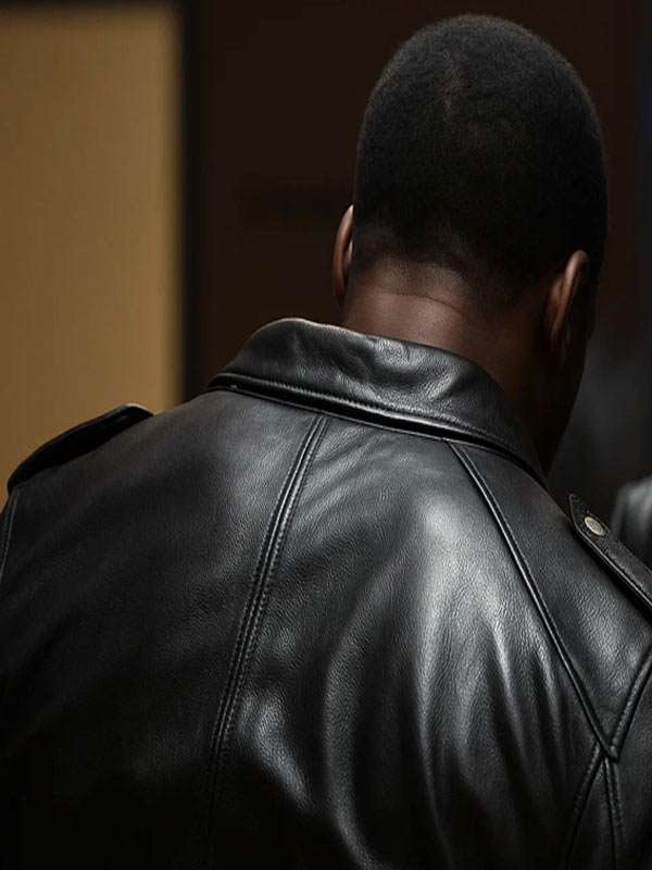 Trouble Man Movie 2025 Jaxen Black Leather Jacket