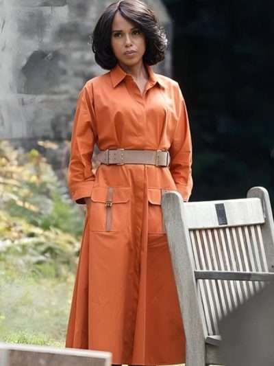 Wake Up Dead Man Kerry Washington Orange Trench Coat