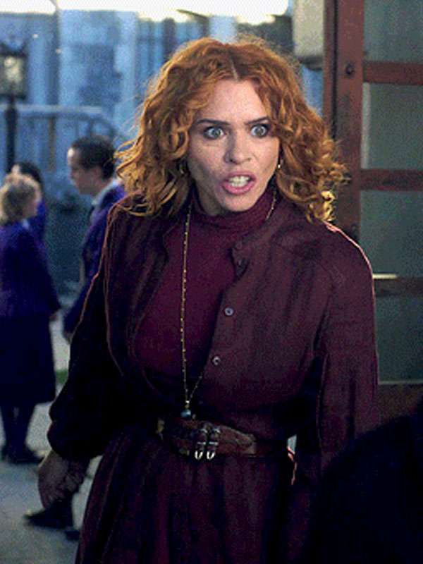 TV Series Wednesday 2025 Isadora Capri Burgundy Long Coat