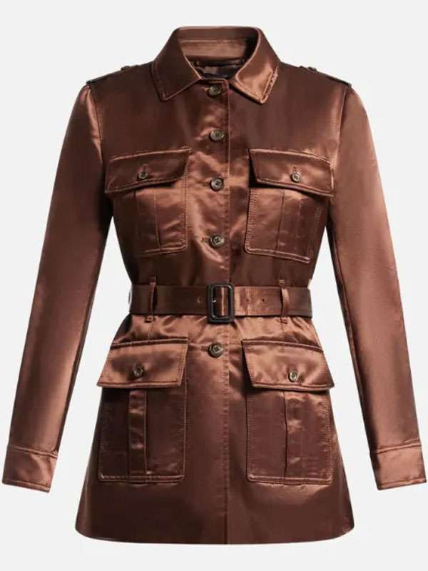Wednesday 2025 Isadora Capri Brown Satin Jacket