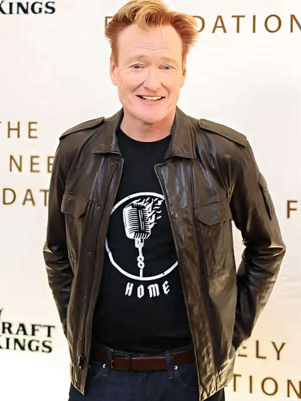 Conan O’Brien Brown Leather Jacket