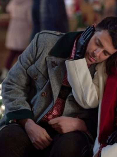 A Keller Christmas Vacation 2025 Jonathan Bennett Grey Wool Coat