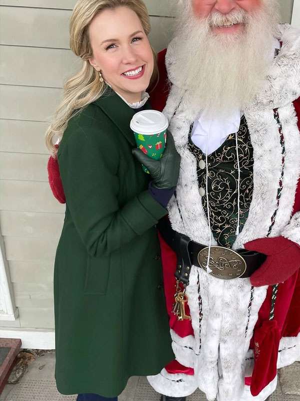 A Newport Christmas 2025 Ginna Claire Mason Green Trench Wool Coat