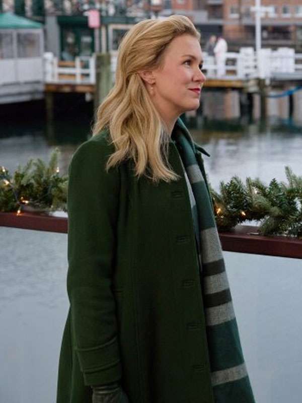 A Newport Christmas Ginna Claire Mason Green Trench Wool Coat