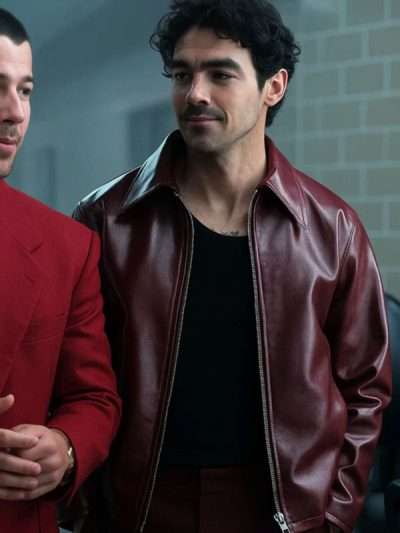 Joe Jonas A Very Jonas Christmas Movie 2025 Leather Jacket