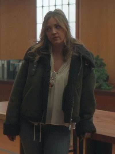 Abby Elliott All Her Fault Shearling Leather Jacket