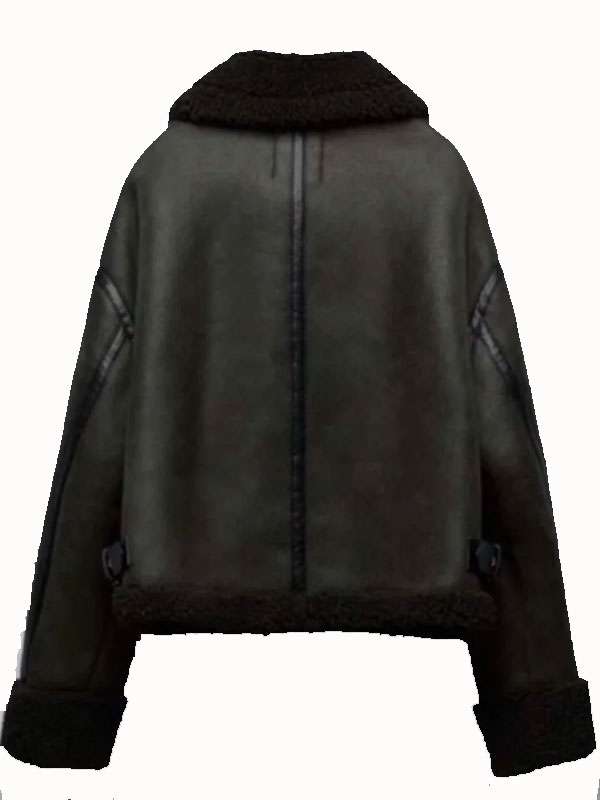 All Her Fault 2025 Abby Elliott Shearling Leather Jacket