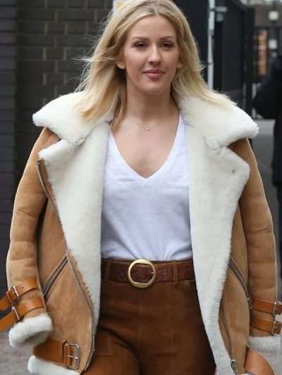 Ellie Goulding Sheepskin B3 Pilot Jacket