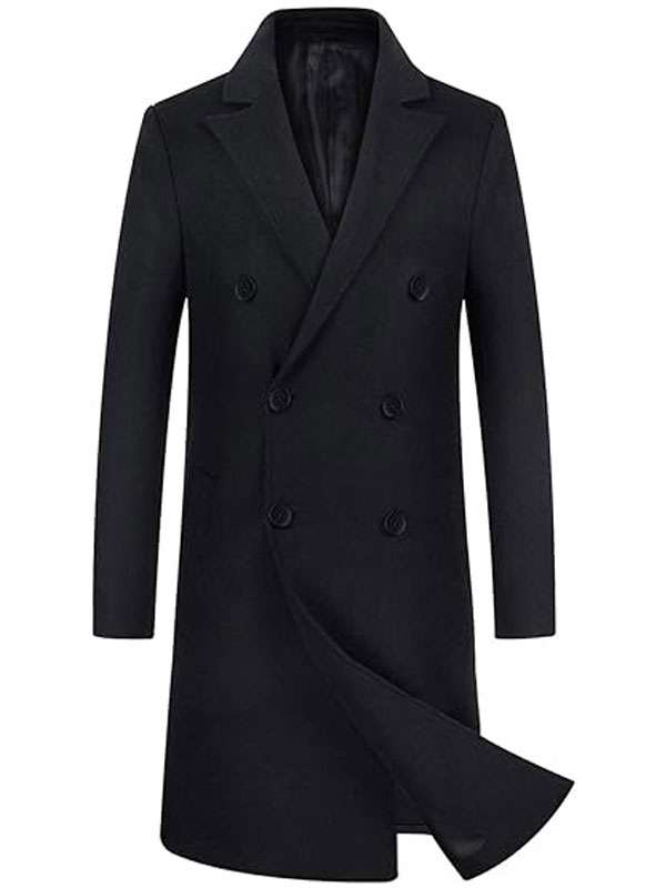 Black Long Trench Coat For Men