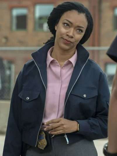 Lena Silver Boston Blue Bomber Jacket