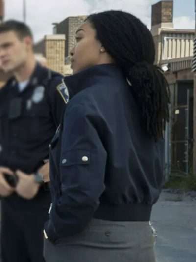 Boston Blue S01 Lena Silver Blue Bomber Jacket