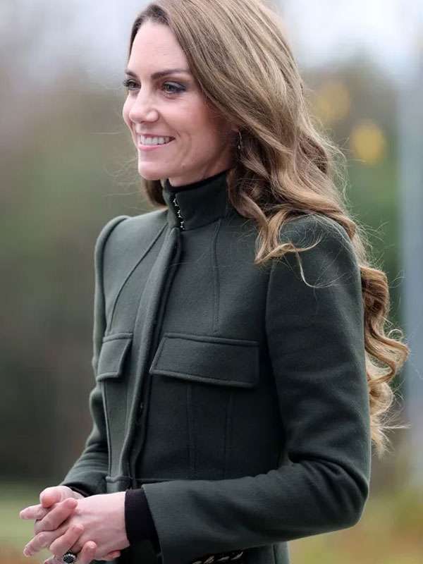 Kate Middleton NIFRS New Learning and Development College Green Coat