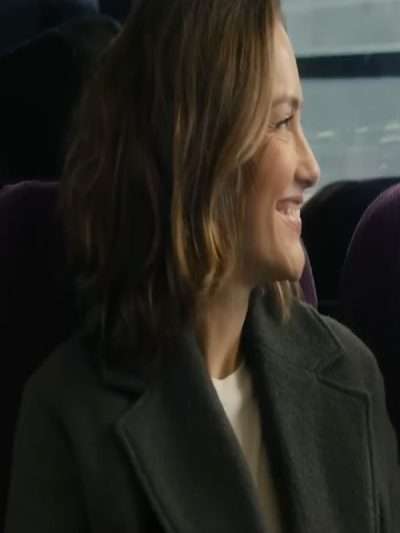 Champagne Problems 2025 Minka Kelly Black Wool Trench Coat