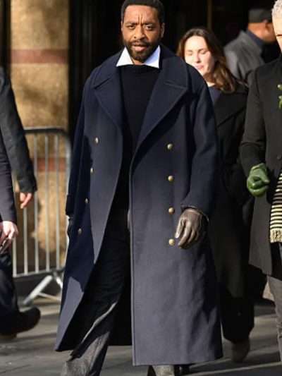 Bridget Jones Movie Event Chiwetel Ejiofor Navy Blue Wool Coat