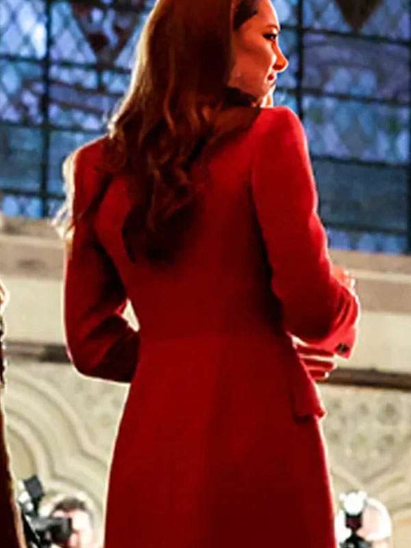 Kate Middleton Christmas Red Wool Coat