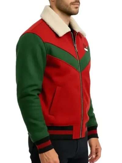 Christmas Red and Green Bomber Jacket