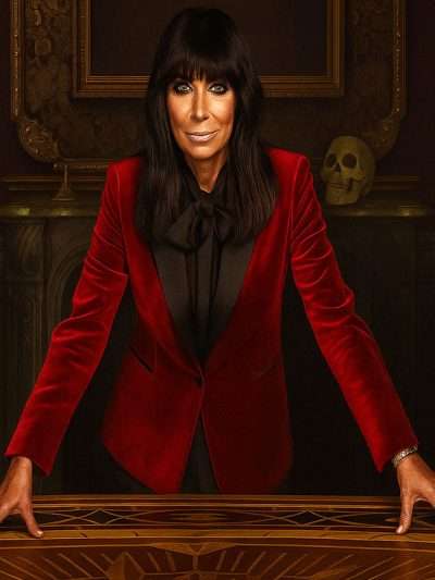 The Celebrity Traitors Claudia Winkleman Red Velvet Blazer