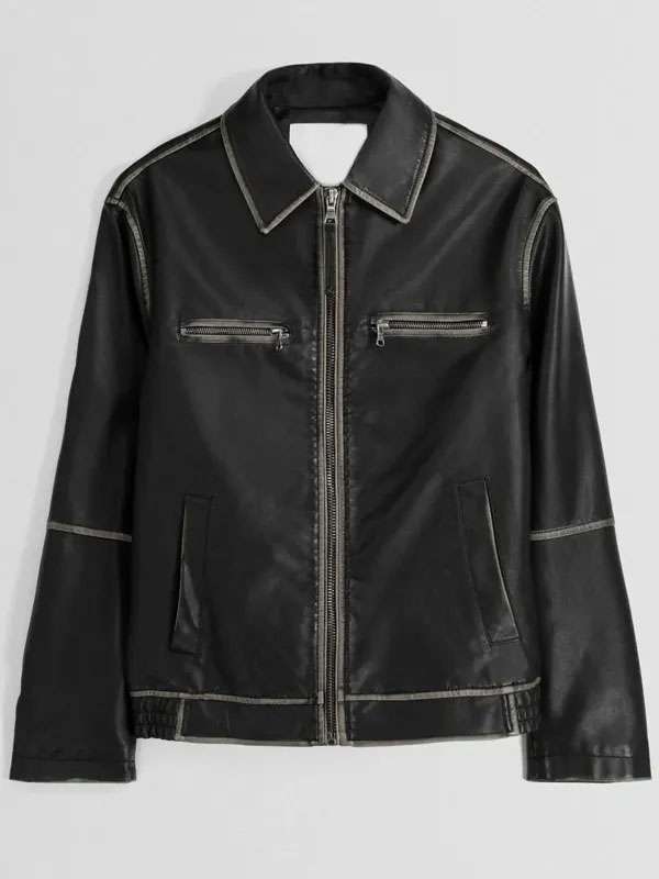 Daddy Issues 2025 Aimee Lou Wood Black Leather Jacket