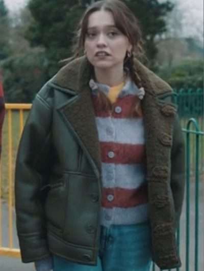 Aimee Lou Wood Daddy Issues S02 Shearling Leather Jacket