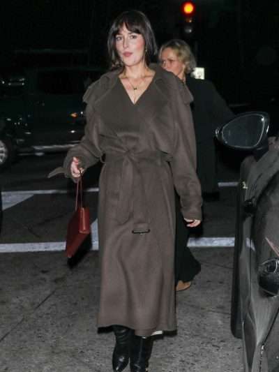 Dakota Johnson Stret Style 2025 Brown Trench Coat