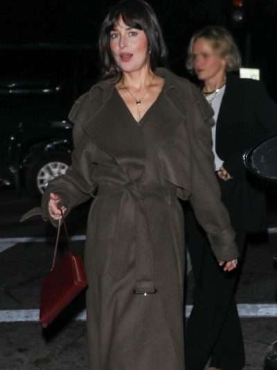 Dakota Johnson L A 2025 Brown Trench Coat