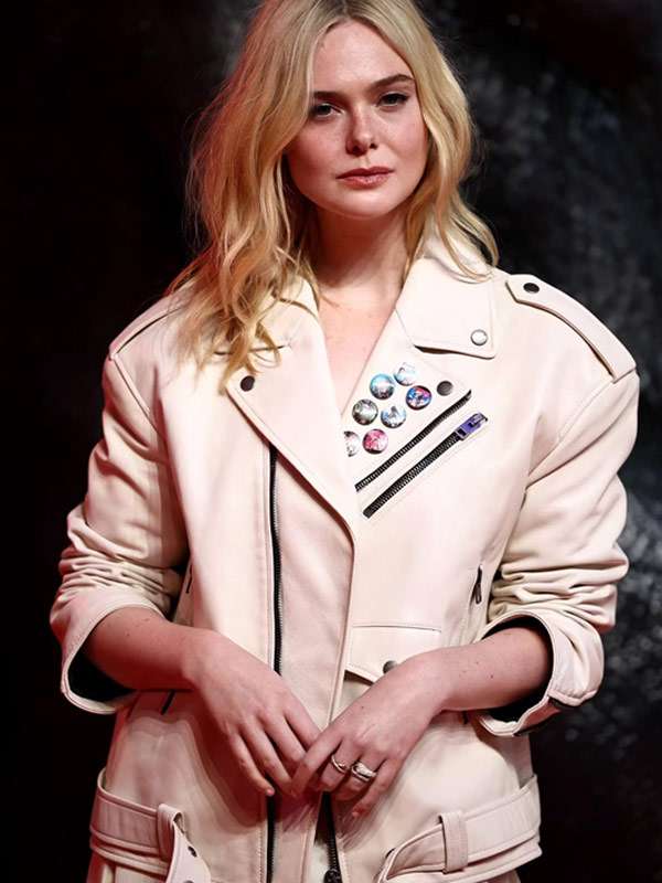 Elle Fanning Predator Badlands 2025 UK Premier Leather Jacket